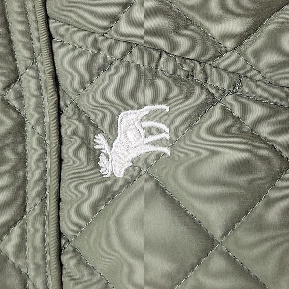 Abercrombie & Fitch Hooded coat small Quilted army Green EUC - Picture 5 of 11